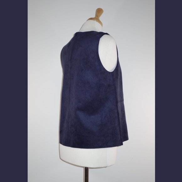 Aritzia Babaton Navy Suede Top - Size M - Picture 6 of 11